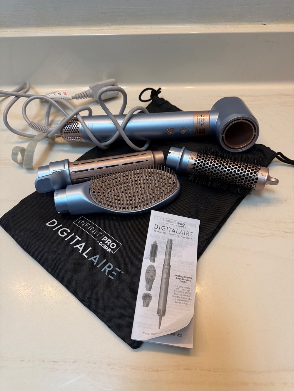 Infiniti Pro by Conair DigitalAire Blue Hot Air Styler with Brush Attachments